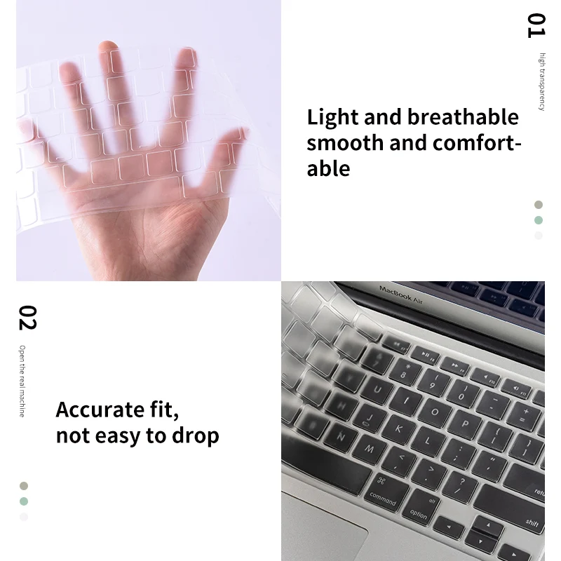 Для клавиатуры ноутбука из ТПУ чехол для Apple Macbook pro16/11Air 13/15 Retina12 прозрачная