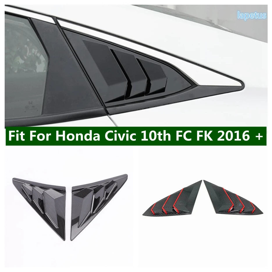 

Lapetus Auto Styling Rear Window Louver Shutter Side Vent Cover Trim Fit For Honda Civic 10th FC FK 2016 - 2020 ABS Accessories