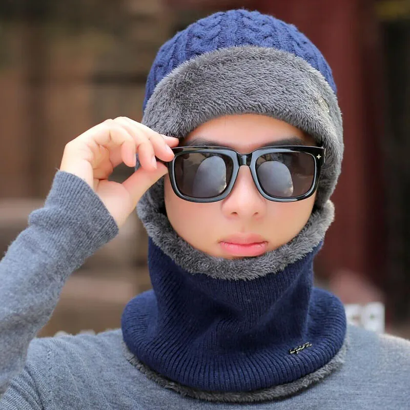 Брендовые зимние шапки для мужчин Skullies Beanies Мужская зимняя вязаная шапка из крученой пряжи шарф из шерсти женская маска капота мужская шапка