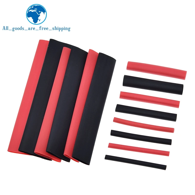 TZT 1set=150PCS 7.28m Black And Red 2:1 Assortment Heat Shrink Tubing Tube Car Cable Sleeving Wrap Wire Kit | Электронные