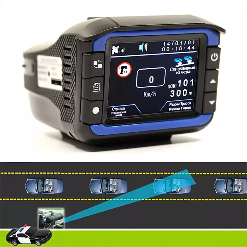 Best Car DVR Camera 2 In 1 Radar Detector Russian/ English Version 2.4"Dash Cam 150 Degree Lens Tachograph Traffic Warnin Device
