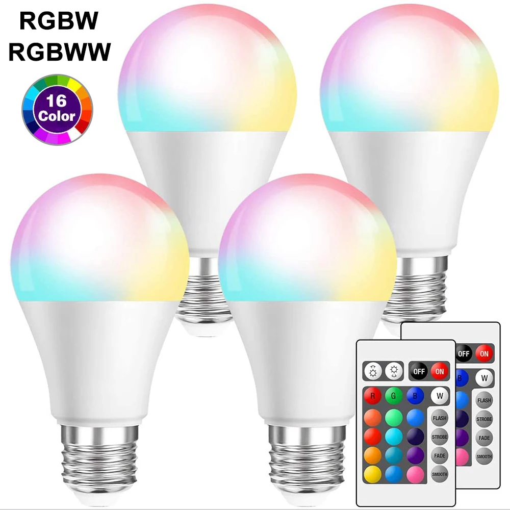 

1/2/4PACK 5W/10W/15W RGBW RGBWW Remote Control 16 Colors Dimmable LEDBubble Ball Bulb Room Holiday Party Wedding Decoration D30