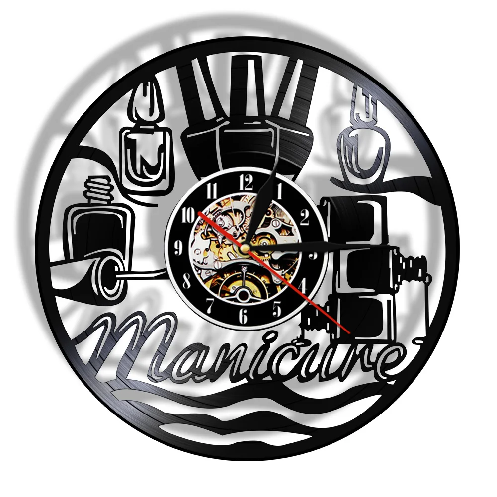 Настенные часы с виниловой пластиной для маникюрного салона|wall clock|record wall clockvinyl