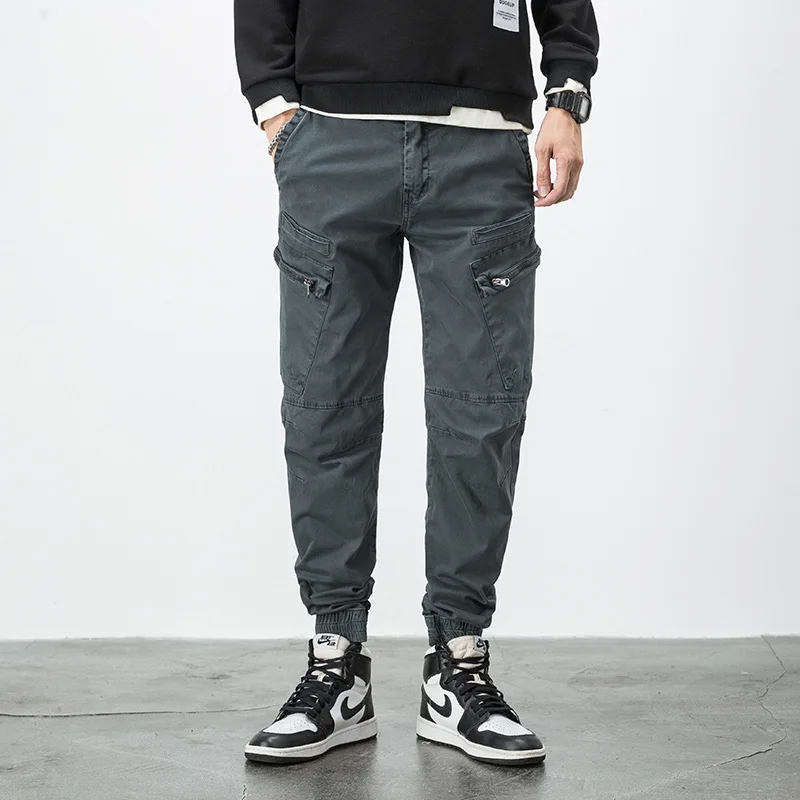 

New Fashion Men's Casual Pants Trendy Sports Overalls Slim Fit Stretch Casual Pants Streetwear Tapered Pants повседневные брюки