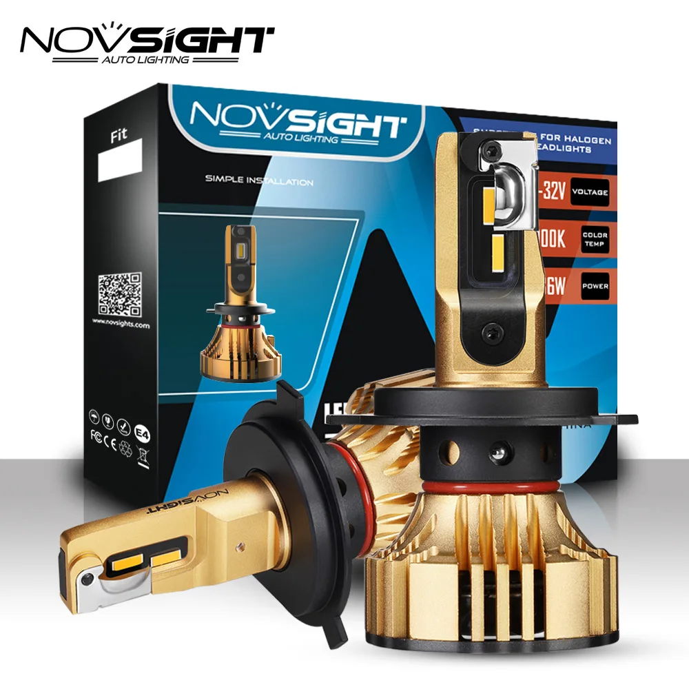 Светодиодный налобный фонарь NOVSIGHT для автомобиля H4 H7 H1 H3 H11 H13 9005 9006 9007 72 Вт 12000 лм