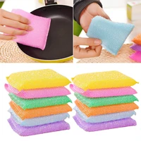 4pcsbag double sided kitchen cleaning spong non stick oil kitchen scouring pad washing towel scrubber sponges for dishwashing