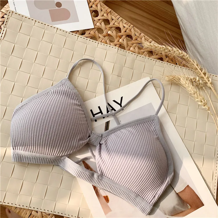 Женский топ-труба, сексуальный женский бюстгальтер, укороченный топ, сексуальное бесшовное нижнее белье, нижнее белье - Цвет: Серый