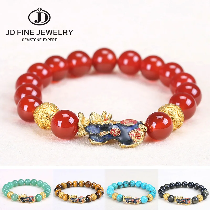 Браслет JD с каменными бусинами для мужчин и женщин китайский браслет унисекс по
