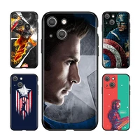 marvel captain america superhero for apple iphone 13 12 11 mini 8 7 6s 6 5 5s xs xr x se 2020 pro max plus black soft phone case