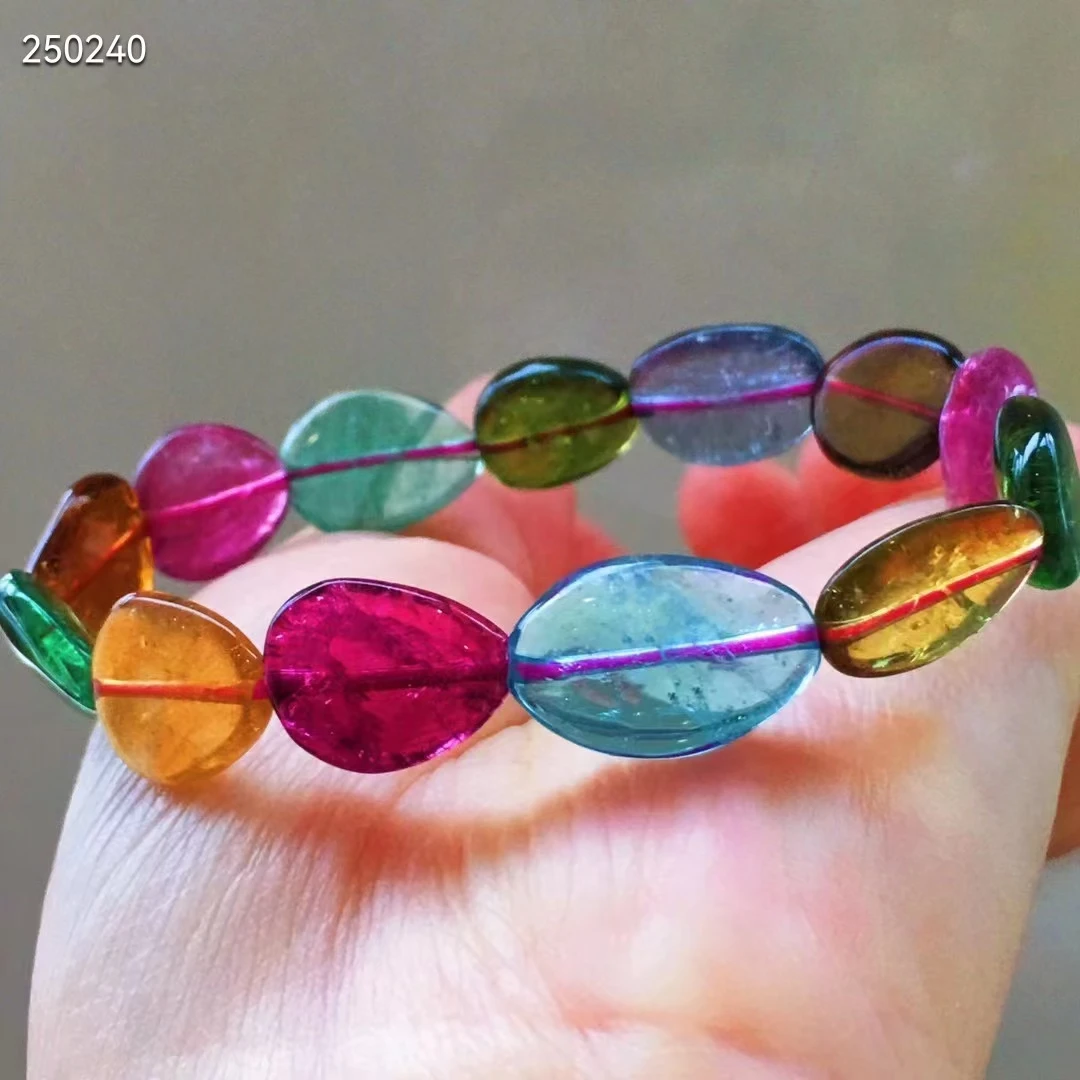 

Браслет женский из натурального разноцветного турмалина, 13,7x11x3,5 мм