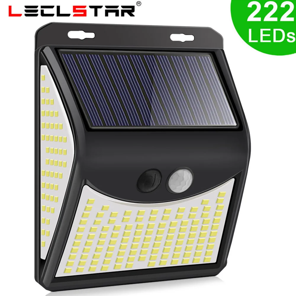 светильник на солнечных с датчиком 4 режима Водонепроницаемый 222 светодиодный