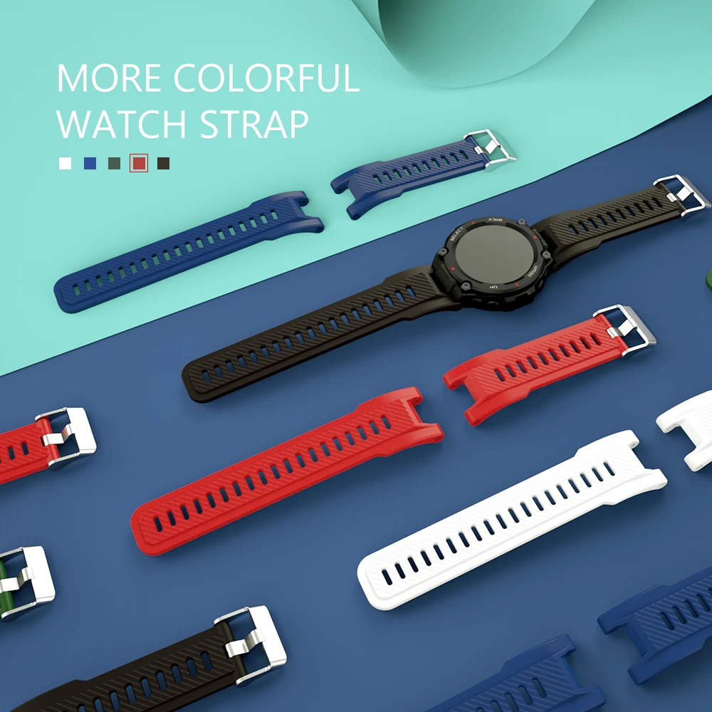 Мягкий силиконовый ремешок для часов Amazfit T-rex Smartwatch цветной Ares - купить по