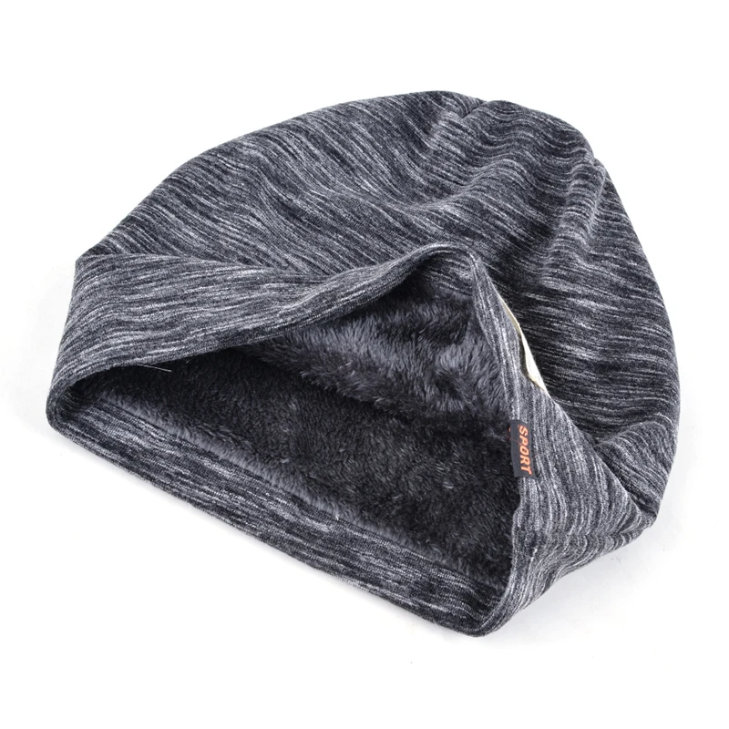 NUZADA однотонные Зимние головные уборы для мужчин и женщин Skullies Beanie Hedging cap вязаная шапка s хлопок двухслойная ткань капот теплая шапка