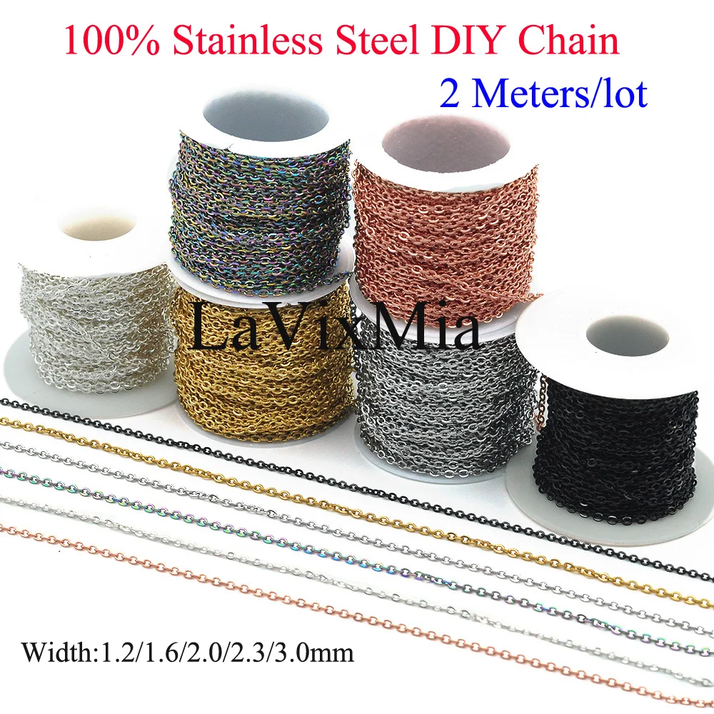 2 м/лот 100% из нержавеющей стали DIY ожерелье ювелирные изделия изготовление