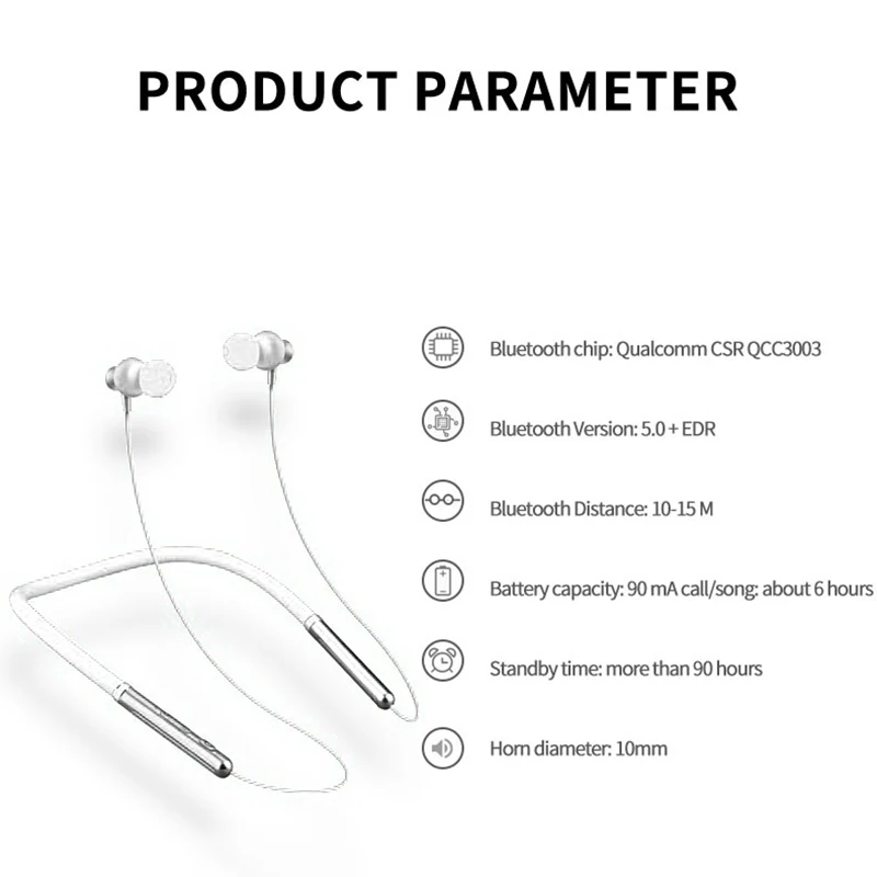 Лучшие предложения Q30 беспроводная Bluetooth гарнитура шейный сабвуфер стерео