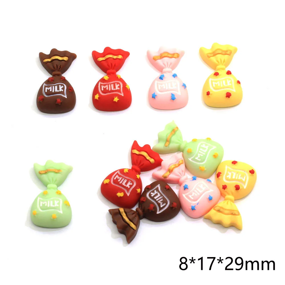 

10Pcs Simulation Colorful Milk Fake Candy Flatback Resin Cabochon Crafts DIY Embellishments For Scrapbooking Phone Accessories