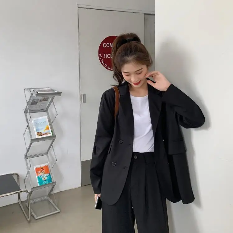 

New Blazer Women Suit Jacket Women's Loose Long Sleeve Suit Top Veste Femme