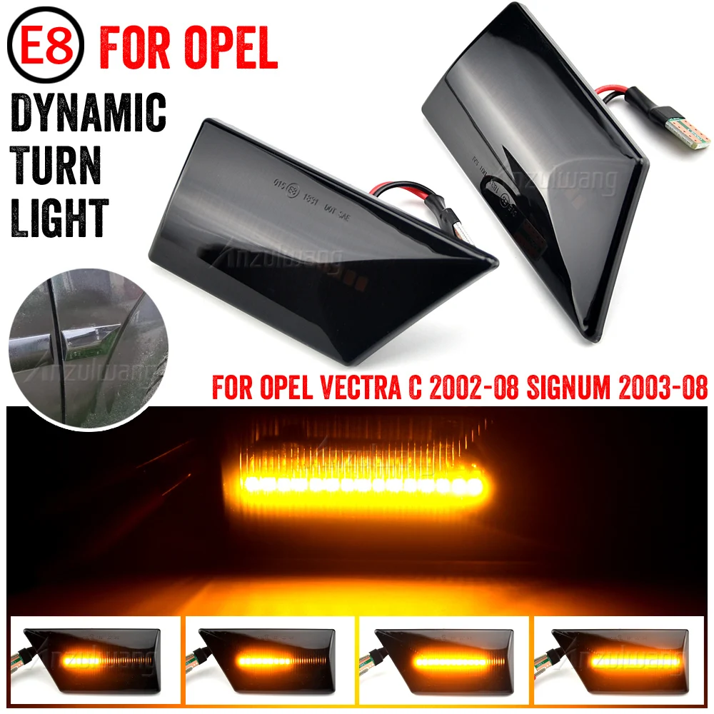 2PCS Led Dynamic Side Marker Turn Signal Light lamp For Opel Vectra C Signum 2002-2008