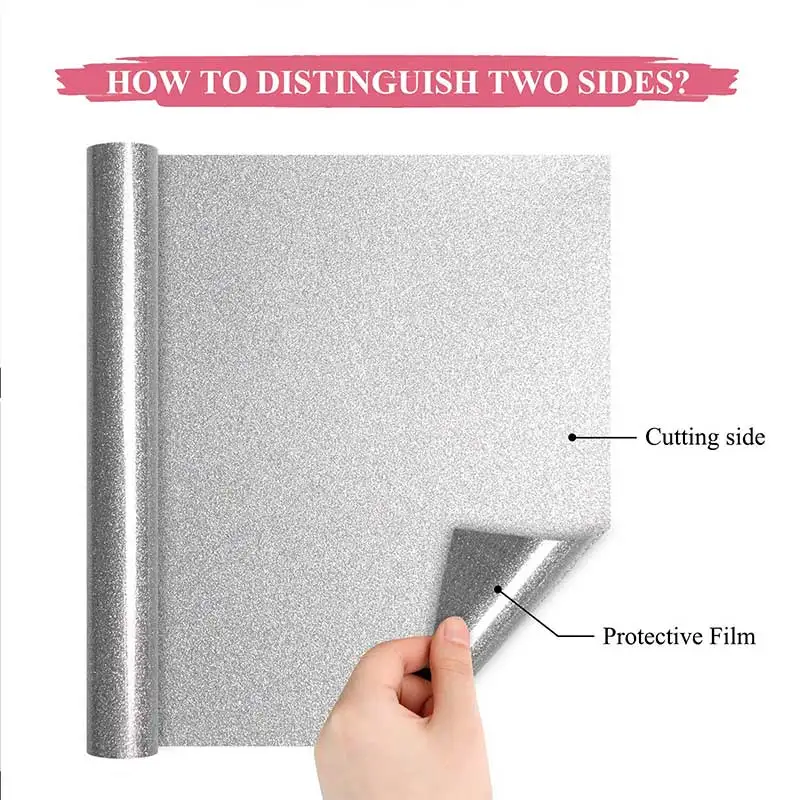 Термонаклейка для футболок блестящие Серебристые виниловые листы с блестками