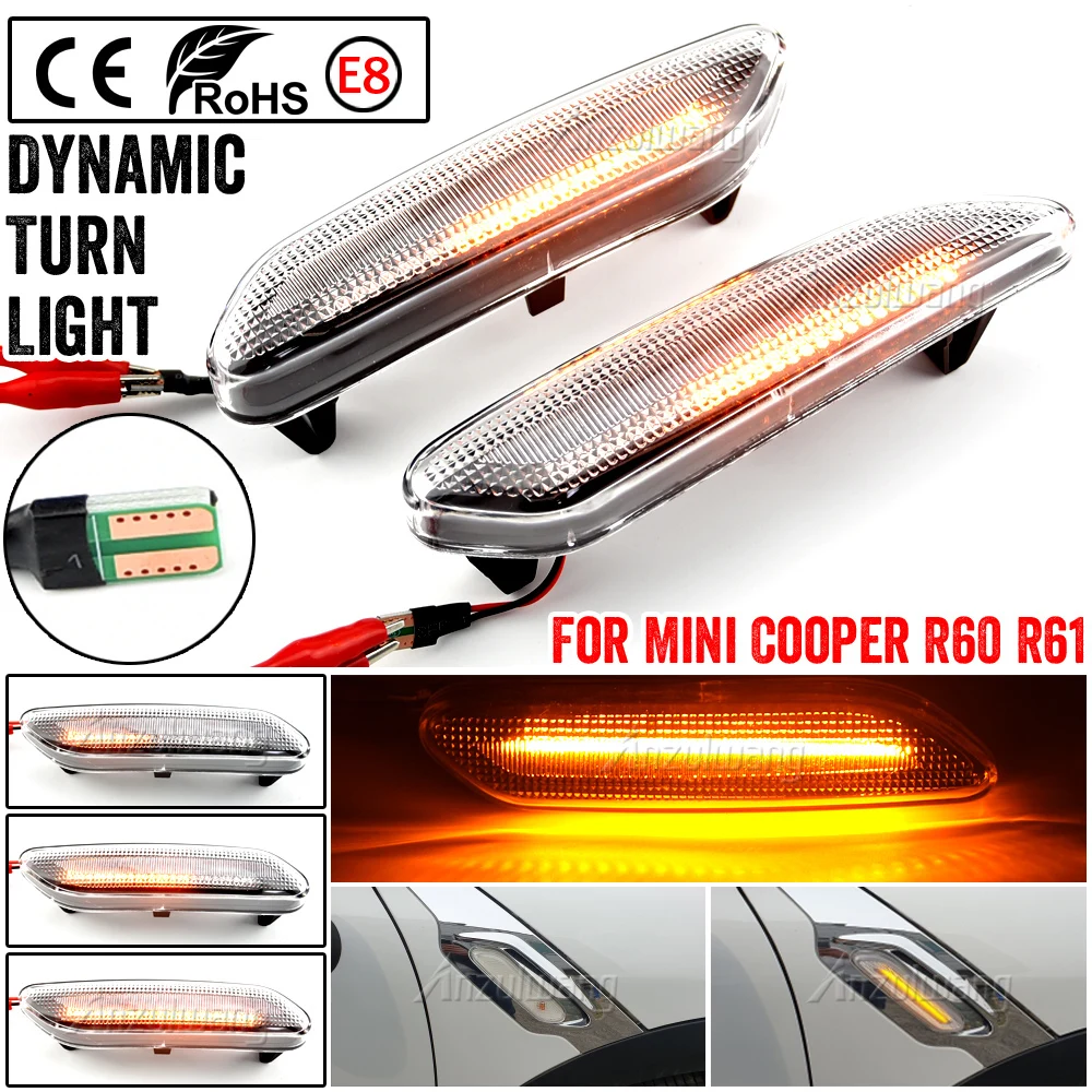 

Pair Flowing Turn Signal Light Dynamic LED Side Marker Light 12v Side Repeater Lamp Panel Lamp For BMW For Mini Cooper R60 R61