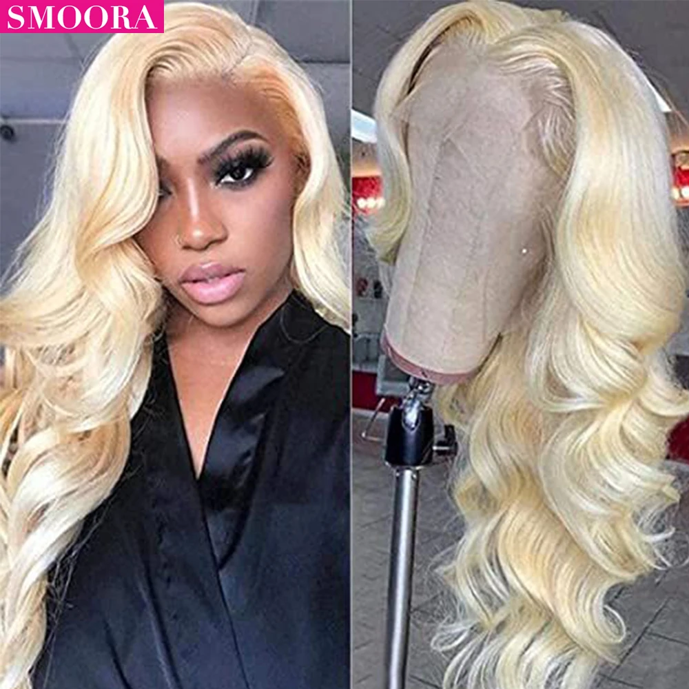 

30'' 13x4x4 613 Lace Front Human Hair Wigs Glueless Transparent Lace Brazilian Body wave 613 Blonde Lace Frontal Wig Pre Plucked