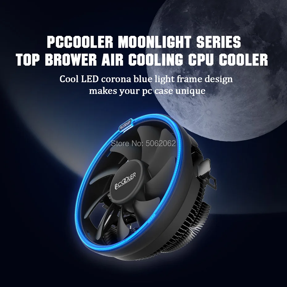 Pccooler 12 см светодиодный синий красный апертура кулер для процессора 12 см PWM вентилятор бесшумный для AMD AM3 AM4 Intel 775 115X радиатор охлаждения процессора тихий