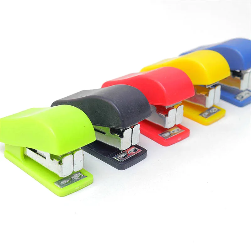 

LOLO Mini Small Color Stapler Set Cute Office School Supplies Staionery Paper Clip Binding Binder Book