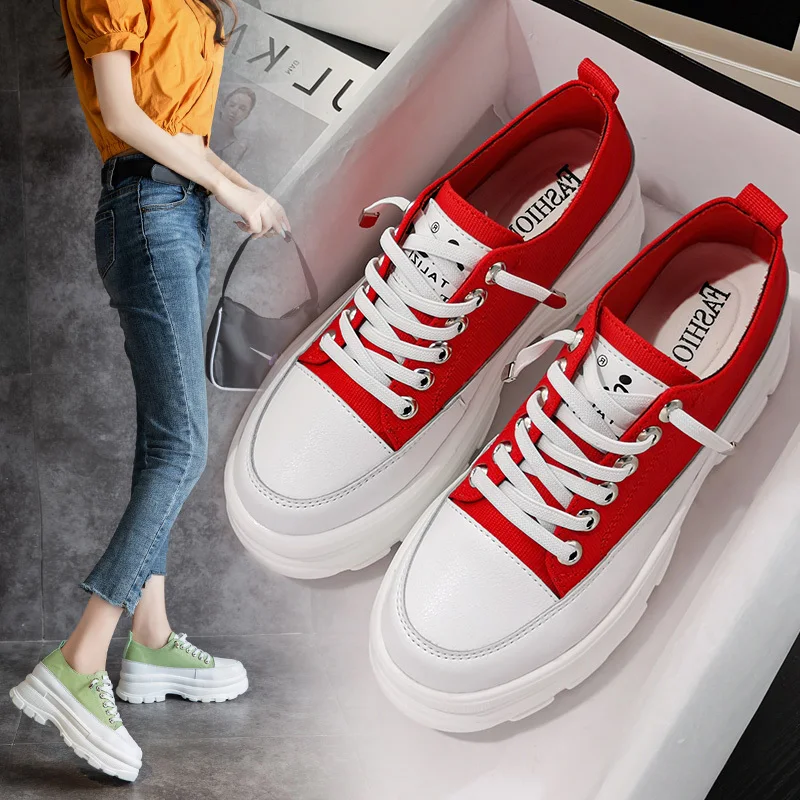 

Inner increased canvas women's shoes 2020 new spring wild thick bottom muffin shoes casual board shoes single shoes Z715