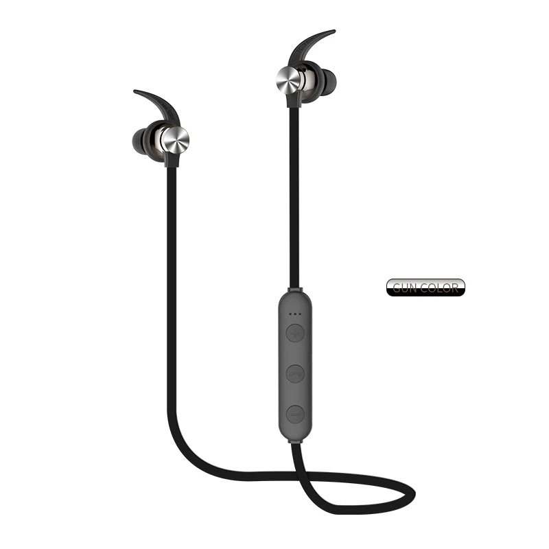Черный Heculas Bluetooth спортивные наушники Поддержка TF карты беспроводные стерео наушники магнитные наушники с микрофоном для телефона - Цвет: Черный