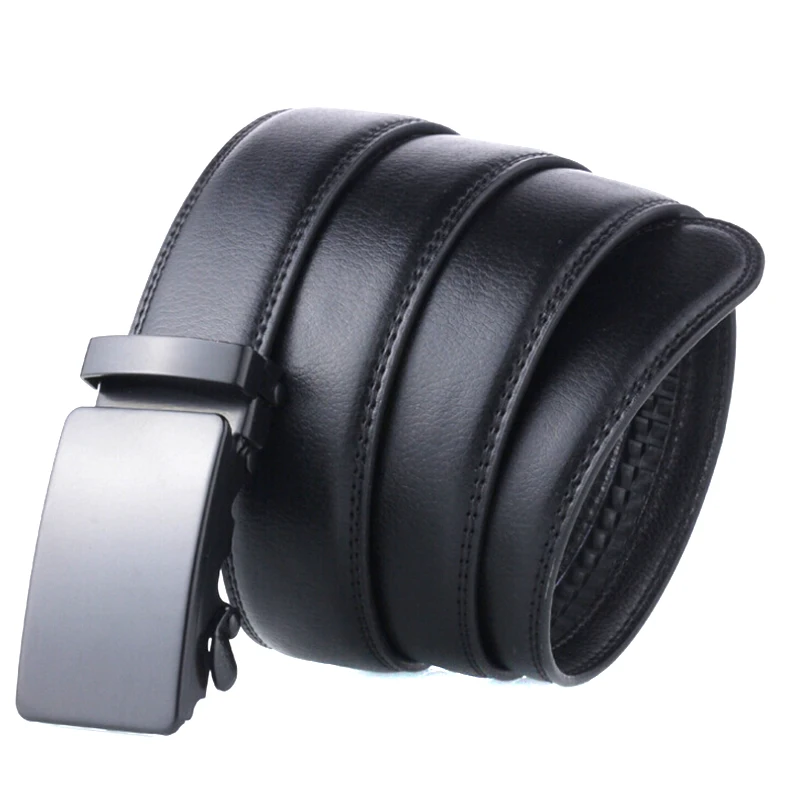 

Men Leather Belt Automatic Buckle Adjustable Leather Black Belts Cow Leather Belt For Men