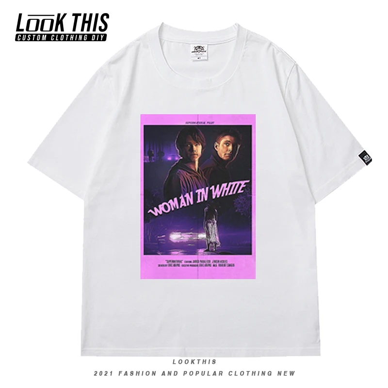 

Supernatural Oversized T-shirt Casual Tee Gothic Women's T-shirt O-Neck Women 2021 Summer T Shirts E Girl Street Print Tops Tees