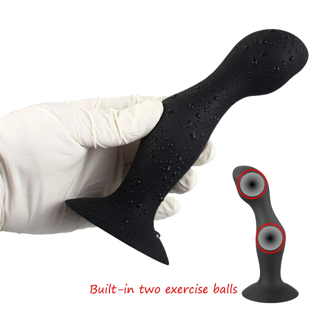 Начинающий Анальная пробка металлический шарик внутри приспособление для