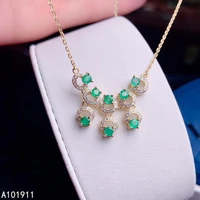 kjjeaxcmy fine jewelry 925 sterling silver inlaid natural emerald popular pendant female supports detection classic exquisite
