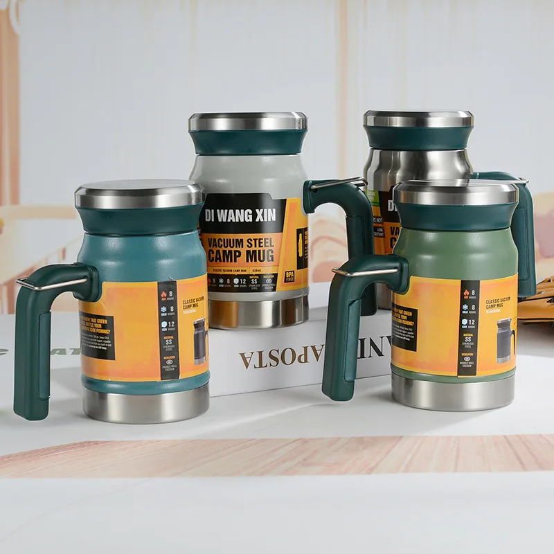 

620ml Large Capacity Vacuum Cup with Handle and Belly 304 Stainless Steel Inner for Outdoor Business and Office