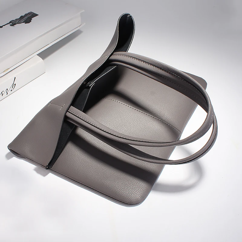 Burminsa сумки-шопперы для женщин простая Вместительная женская сумка на плечо из