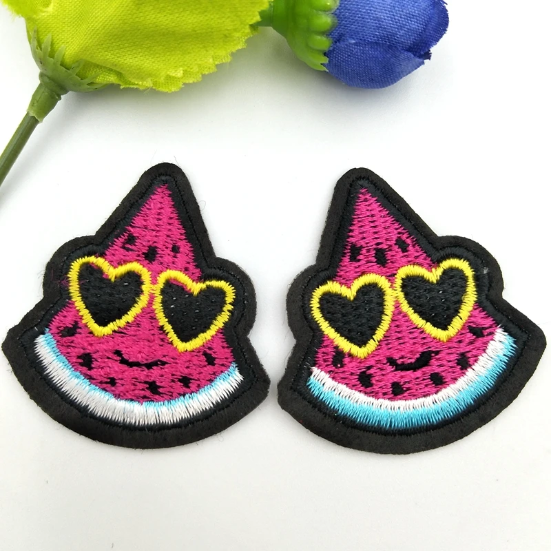 10 шт. наклейки с блестками арбуз нашивка утюгом для одежды футболка значок сделай