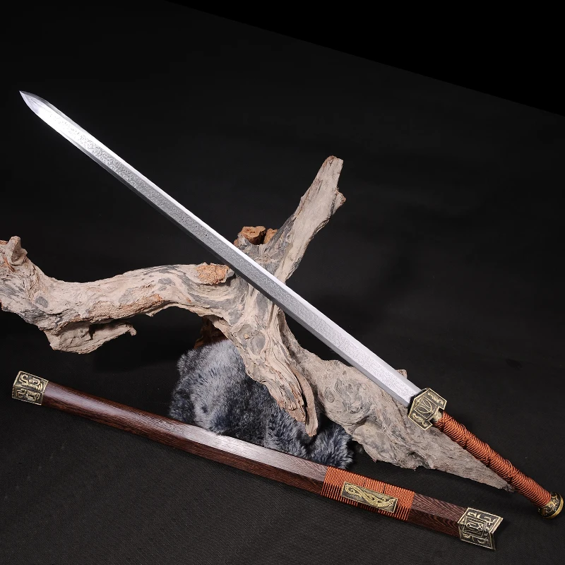 Металлический домашний декор китайский меч настоящая сталь розовая древесина