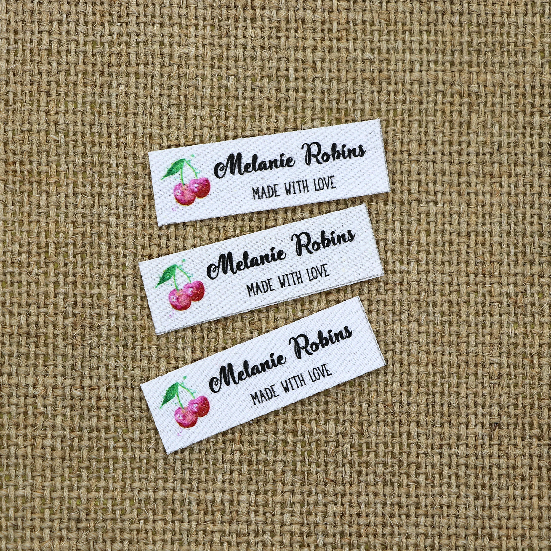 

120 piece Ironing Labels, Logo or Text, Personalized Brand , Clothing Labels, Custom Design, Cotton tags (YT257)