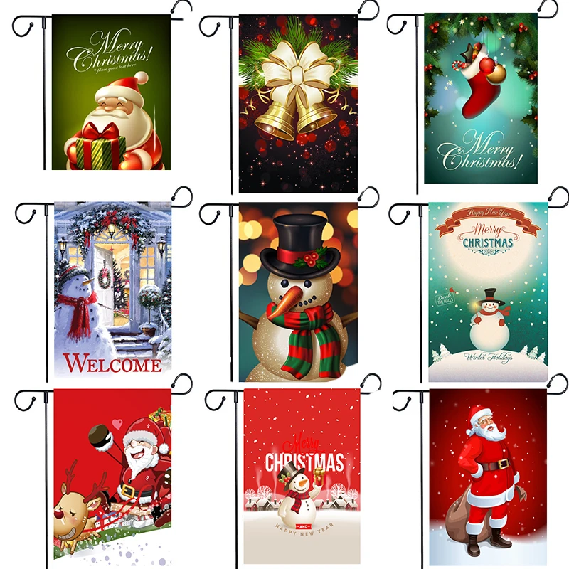 

30*45Cm Christmas Santa Claus Festival Welcome Garden Flag Decoration Christmas Flag Home Decoration BR33