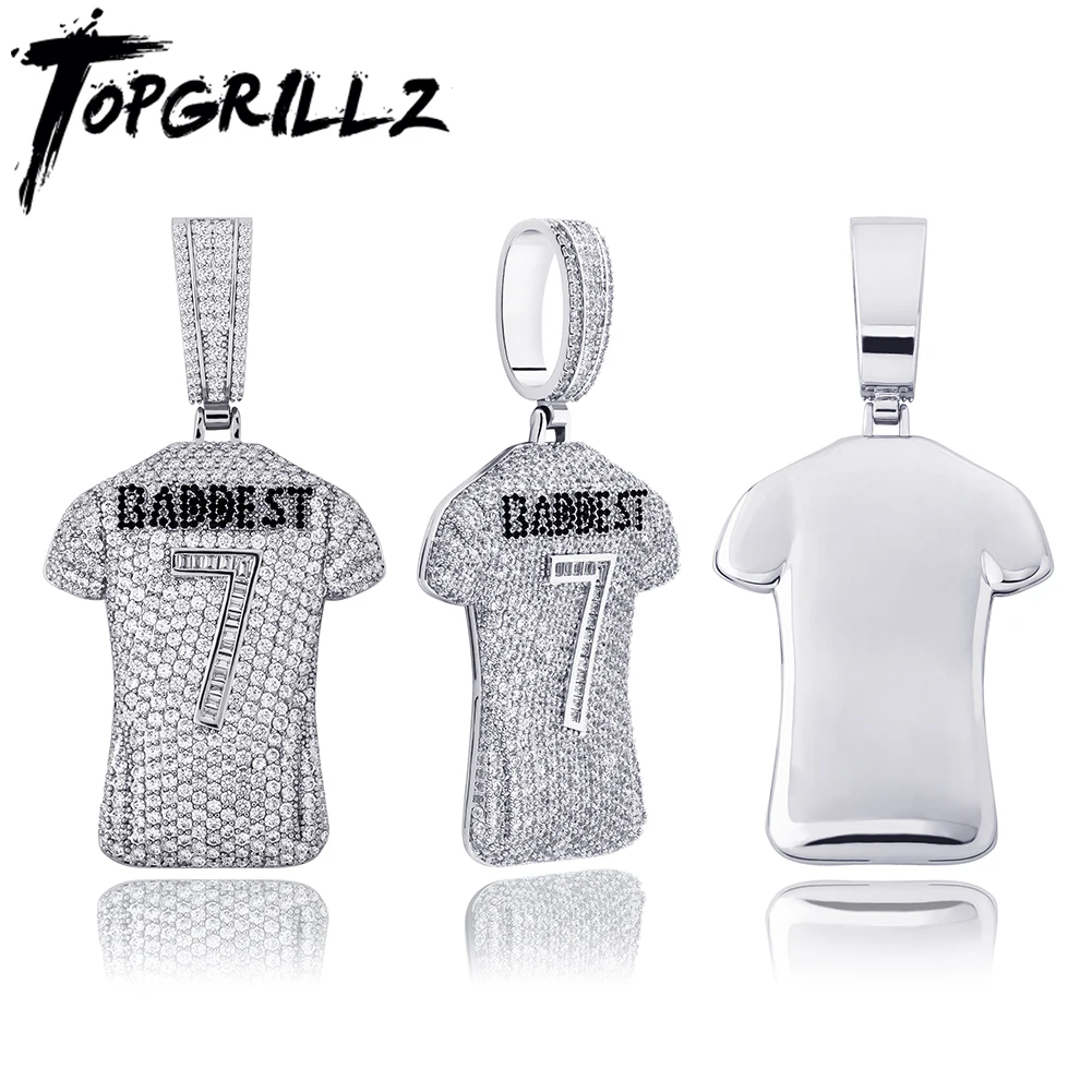 Ожерелье TOPGRILLZ BADDEST с кулоном из Джерси кубический цирконий цепочка в стиле хип