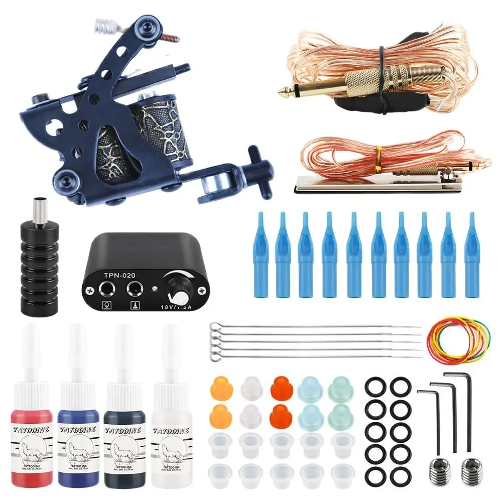 

Tattoo Kit For Beginner Tattoo Accessories Set Shading Machine Power Pedal Supply Black Pigment Tattoo Ink Body Art Tools