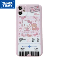 takara tomy hellokitty cartoon silicone phone case for iphone 78pxxrxsxsmax1112pro12 phone couple protection case