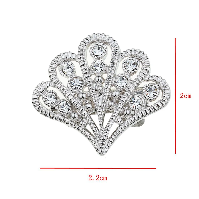 

Women Fashion Accessories Elegant Rhinestone Silver Plated Brooches Collar Pins Wedding Bridal Pin Brooches Decoration Wholesale