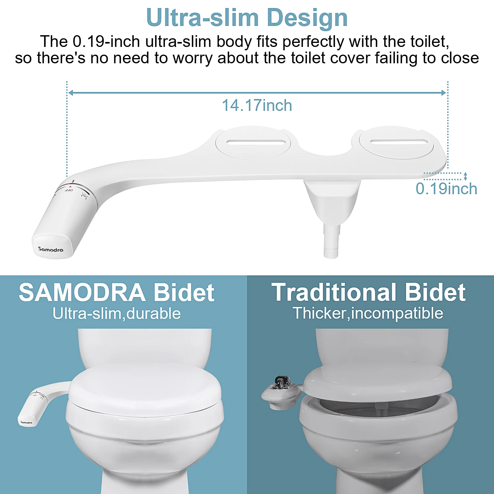 samodra toilet bidet seat attachment bidet sprayer for bathroom ultra slim self cleaning non electric anal cleaner toilet shower free global shipping