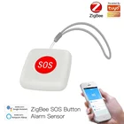 Кнопка SOS TUYA ZigBee, датчик сигнализации для пожилых людей, Водонепроницаемый аварийный выключатель, работа с Tuya Zigbee hub, приложение Smartlife