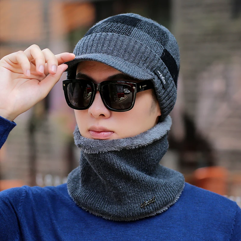 Шапки Skullies мужские зимние шапки для мужчин шарф вязаная шапка женская зимняя шапка мужская Homme Gorro Bonnet бейсболка s