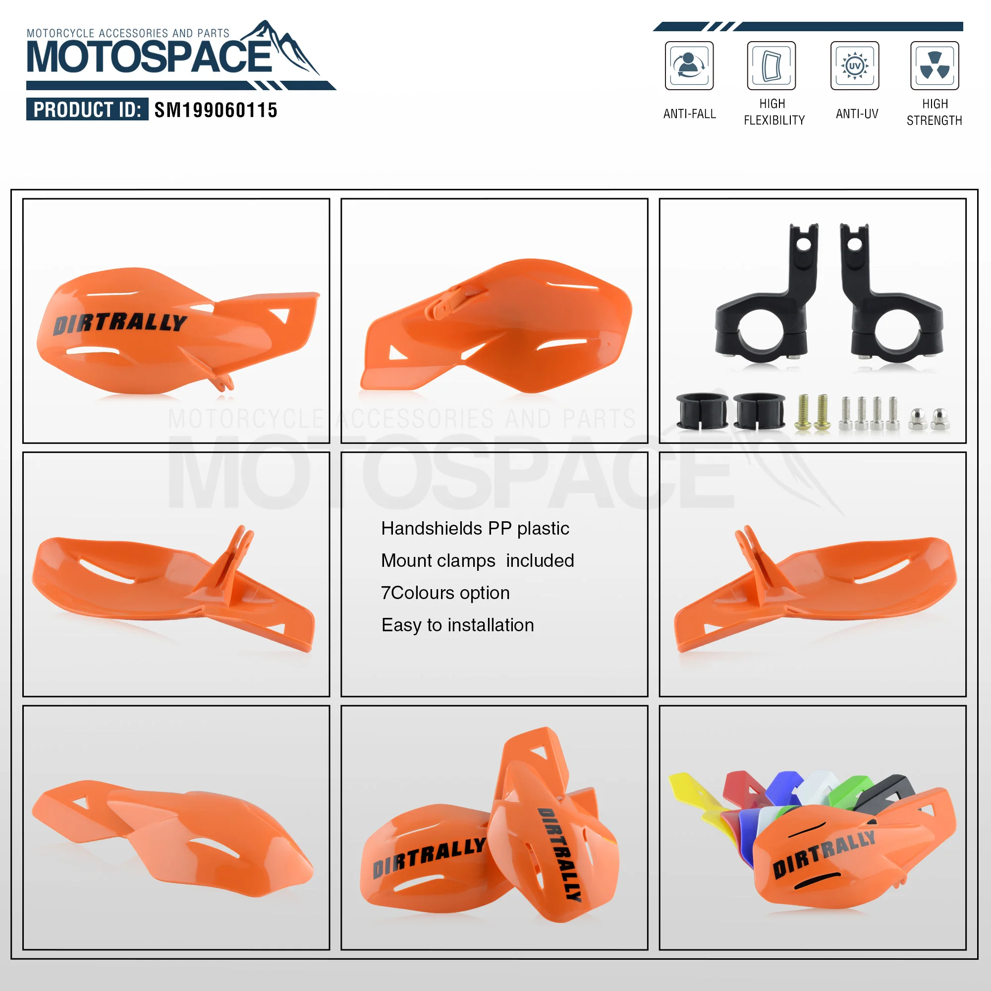 

Spacemotors Uniko-one handguards for motorcycle fit for 7/8" 22mm Handlebar1-1/8 28mm Fat Bar CR XR YZ WR EX TTR CRF WRF EXC DRZ