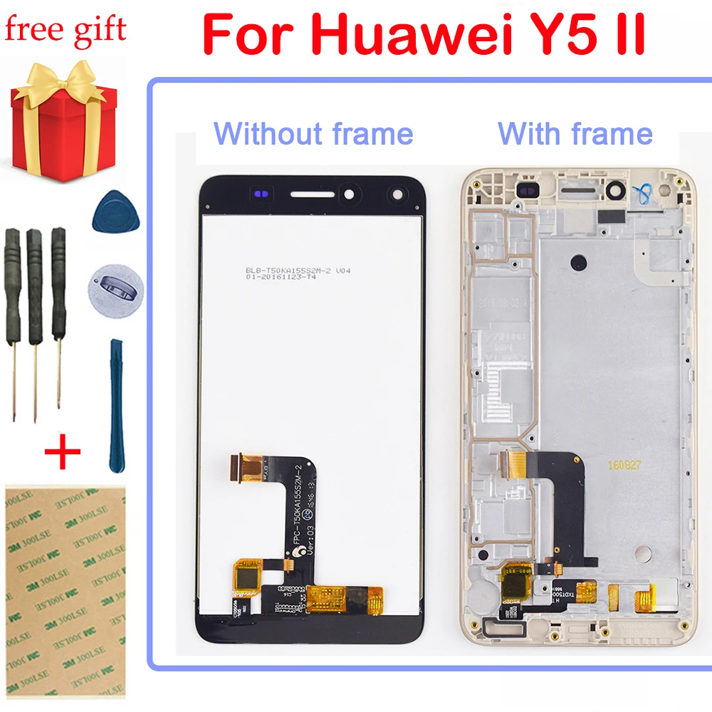Для Huawei Y5 II ЖК дисплей кодирующий преобразователь сенсорного экрана в сборе