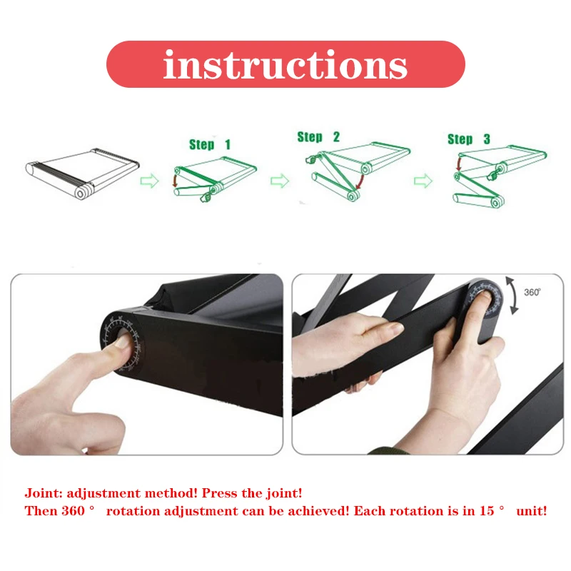 

Aluminum Alloy Adjustable Laptop Table Portable Folding Computer Desk Notebook Desktop Stand Computer Table For Sofa Bed