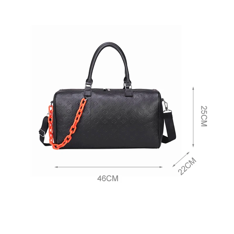 

YOUSE Unisex PU Leather Travel Bag Female Portable Large Capacity Tote Bags Carry On Luggage Lightweight Embossed Duffle Bag